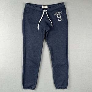 Vtg Y2K Abercrombie And Fitch Sweatpants Women's S Navy Blue Embroidered Logo